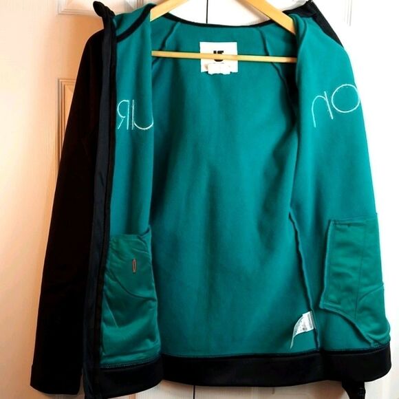 Burton WB Peak Hoodie Black Teal Sz Small - Picture 3 of 7